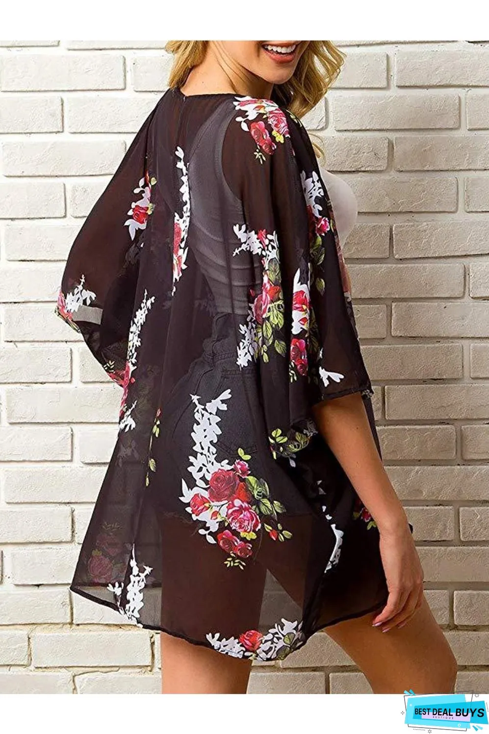 Open Front Half Sleeve Cover-Up