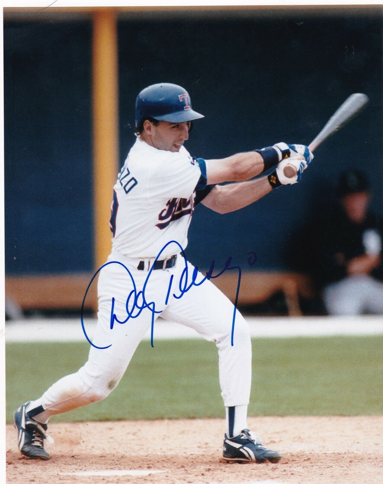 DOUG DASCENZO TEXAS RANGERS ACTION SIGNED 8x10