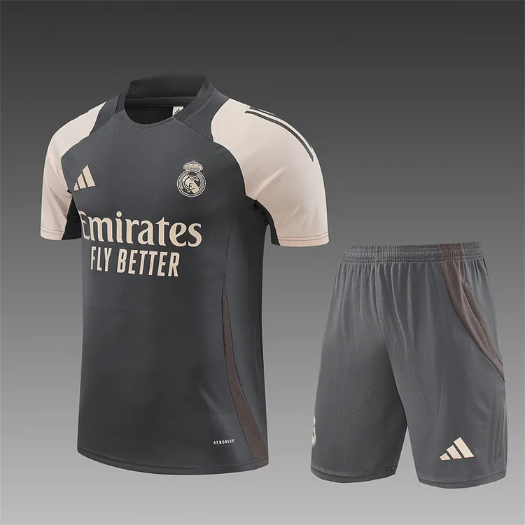 2024-25 Real Madrid dark grey short-sleeved training jersey