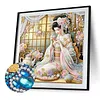 5D DIY Diamond Art Painting Kit Partial Drill Japanese(Tea Kimono Lady)