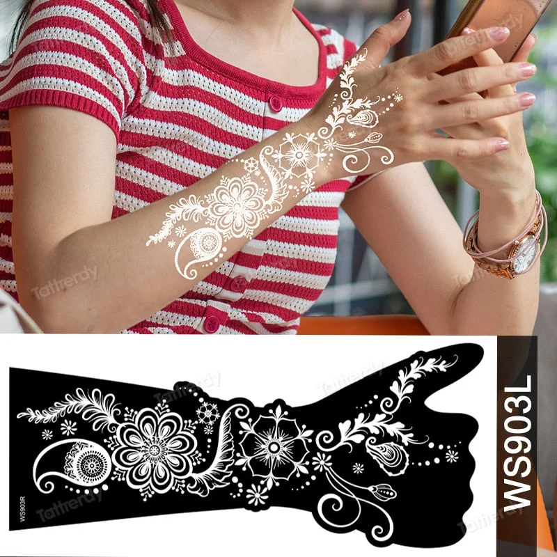 1 Sheet Flower Lace Henna Stencil Body Art Temporary Tattoo Sticker Airbrush Print Stencil Stamp Plates Template Mandala Wedding