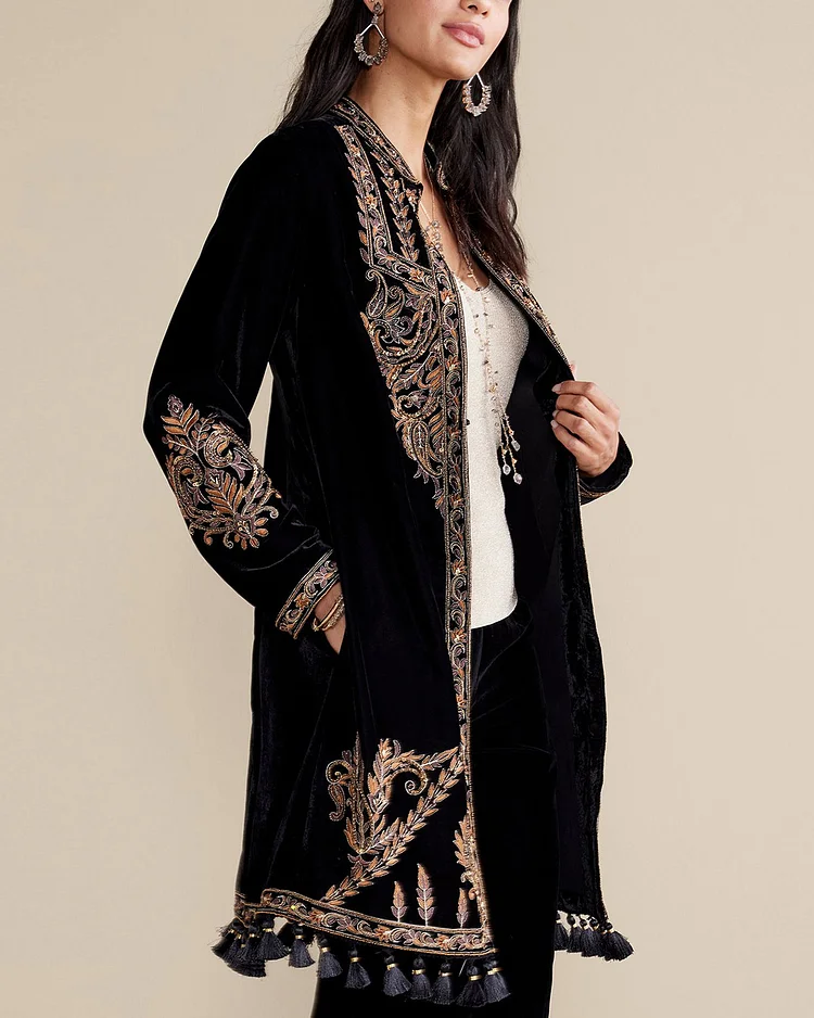 Hand Embroidered Velvet Jacket _
