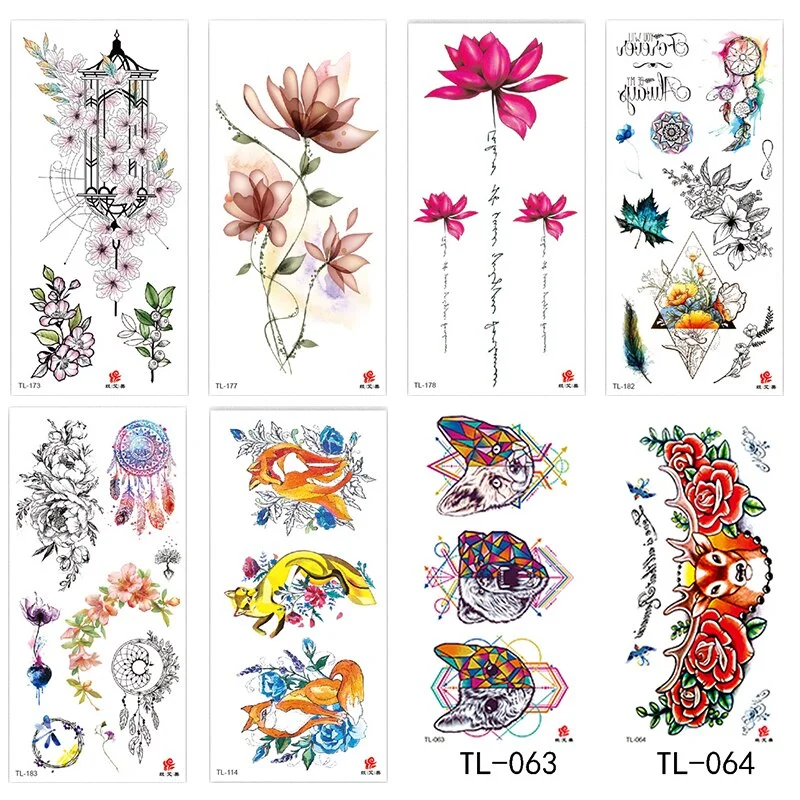 Flower animal totem romantic beautiful bird fragrance waterproof lasting men and women personality temporary tattoo stickers