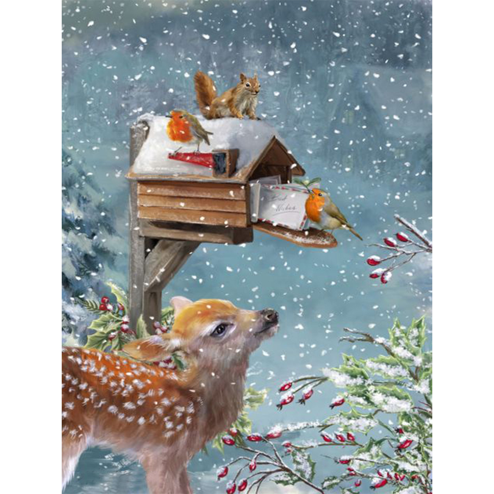 

Christmas Deer - Round Drill Diamond Painting - 30*40CM, 501 Original