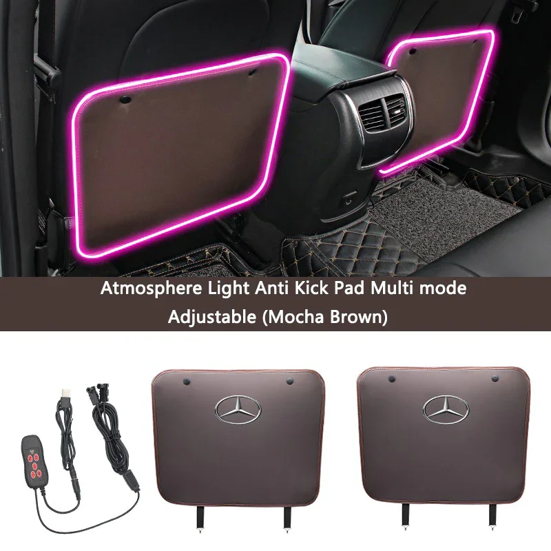 Seat Anti-Kick Pad Ambient Light Colorful Sound-Activated Light Protection Pad