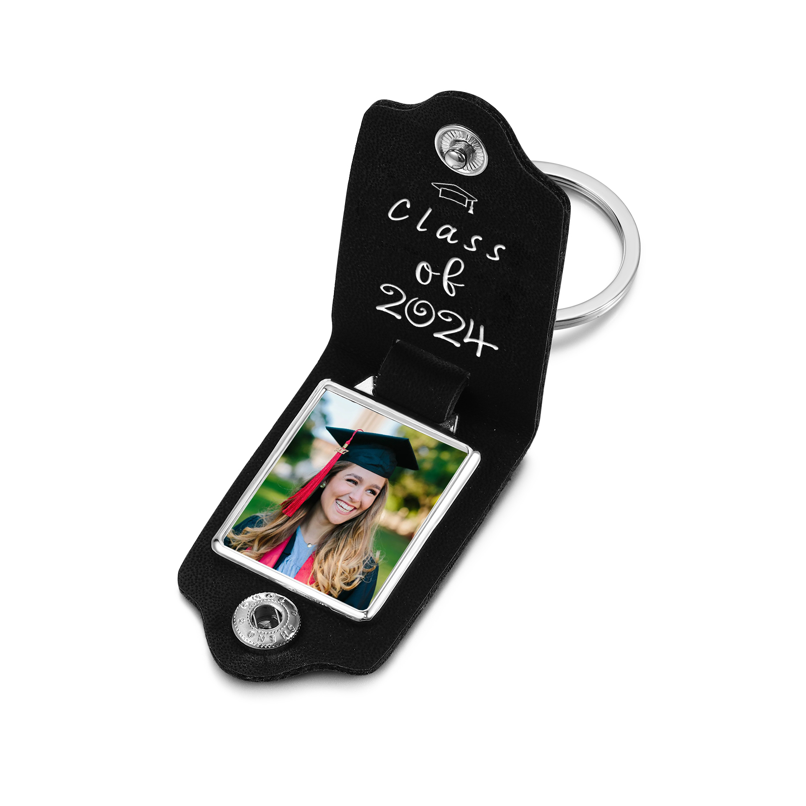 Class of 2024 - Personalised Graduation Leather Keychain Custom Name & Photo Keychain Graduation Gift for Him/Her-Jessemade AU