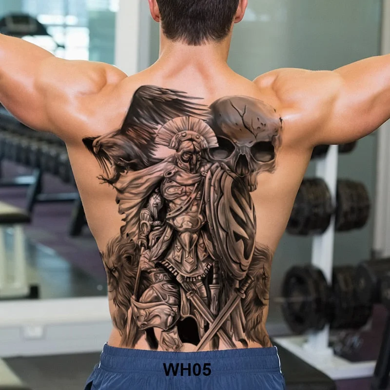 large temporary tatoo for men tattoo body art full back sexy tattoo sticker lion king tiger dragon tattoo designs waterproof