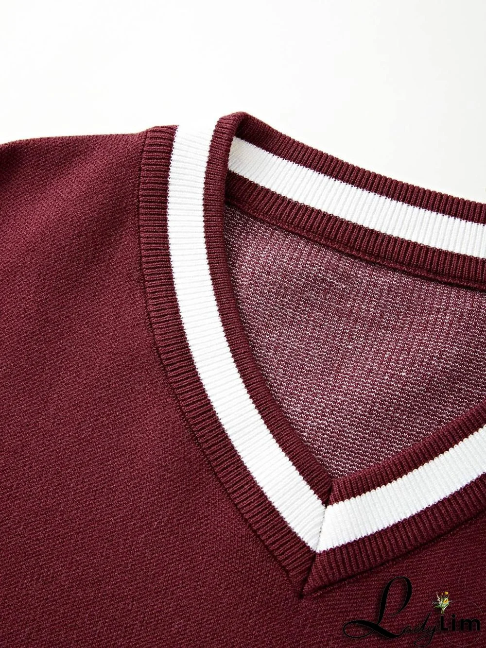 Oversized V Neck Jacquard Pullover Sweater