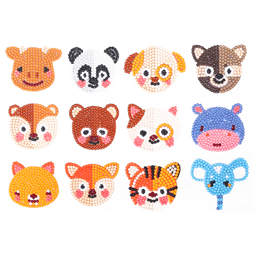 

12pcs Cute Animals - 5D DIY Craft Sticker, 501 Original