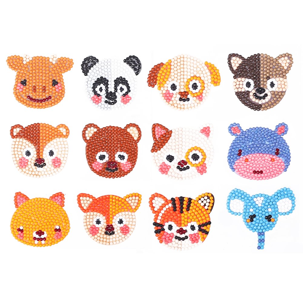 12pcs DIY Decal Cute Animals Sticker