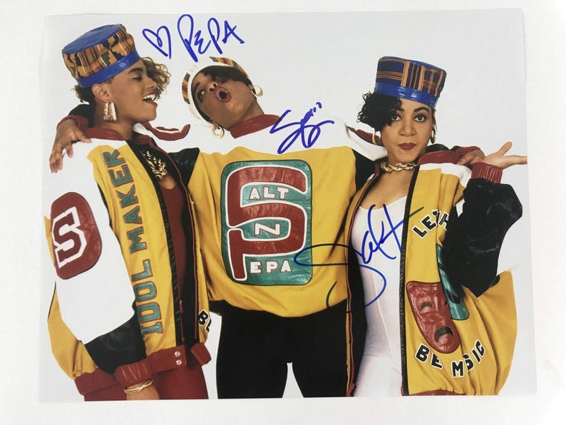 Salt, Pepa & Spinderella Band Signed Autographed Salt N Pepa