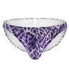 Men's Sexy Low Rise U-Shaped Leopard Print Nylon Bikini Briefs