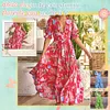 Gioiacombo&trade; Abito estivo con tasca con scollo a V e stampa floreale da donna