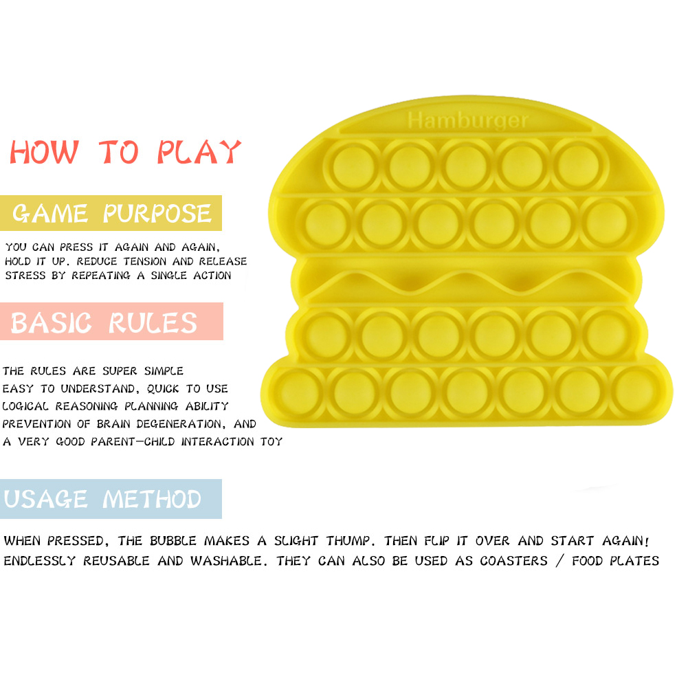 

Hamburger - Pop It Fidget Toy, 501 Original