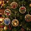 6pcs/set DIY Diamond Special Shape Pearl Art Hanging Wooden Christmas Tree Ornament Kit