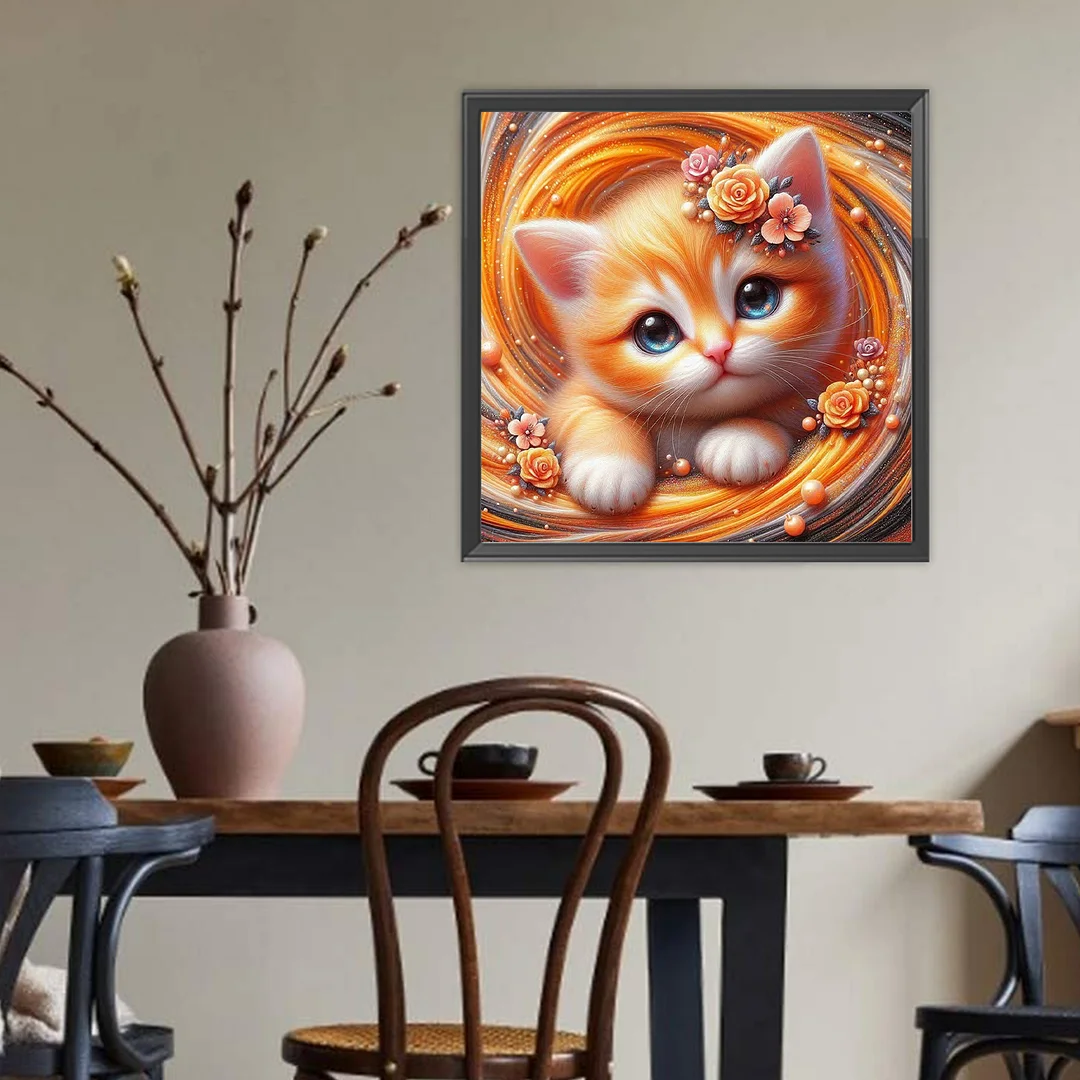 Diamond Painting - Full Round Drill - Cat(Canvas|Canvas|40*40cm)
