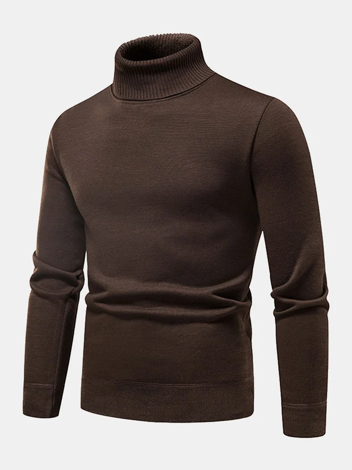 Faux Fur Lined Turtleneck Sweater