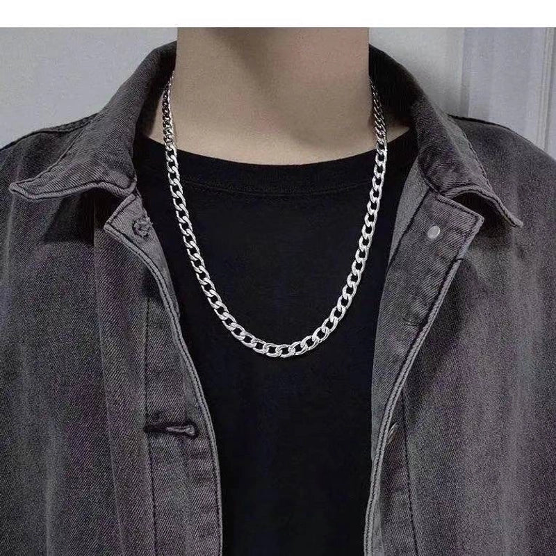 Fashion Solid Color Stainless Steel Plating Unisex Necklace