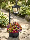 Outdoor Flower Pot Floor Lamp with Planter for Pathway Driveway Yard & Front Yard Decor Wall-Mount Solar Decorative Light Warm White Light Vintage Solared Porch Lights No Flowers Included