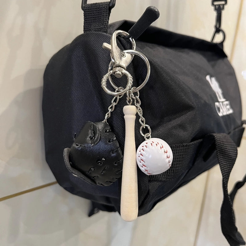 Fashion Baseball Pu Leather Unisex Bag Pendant Keychain