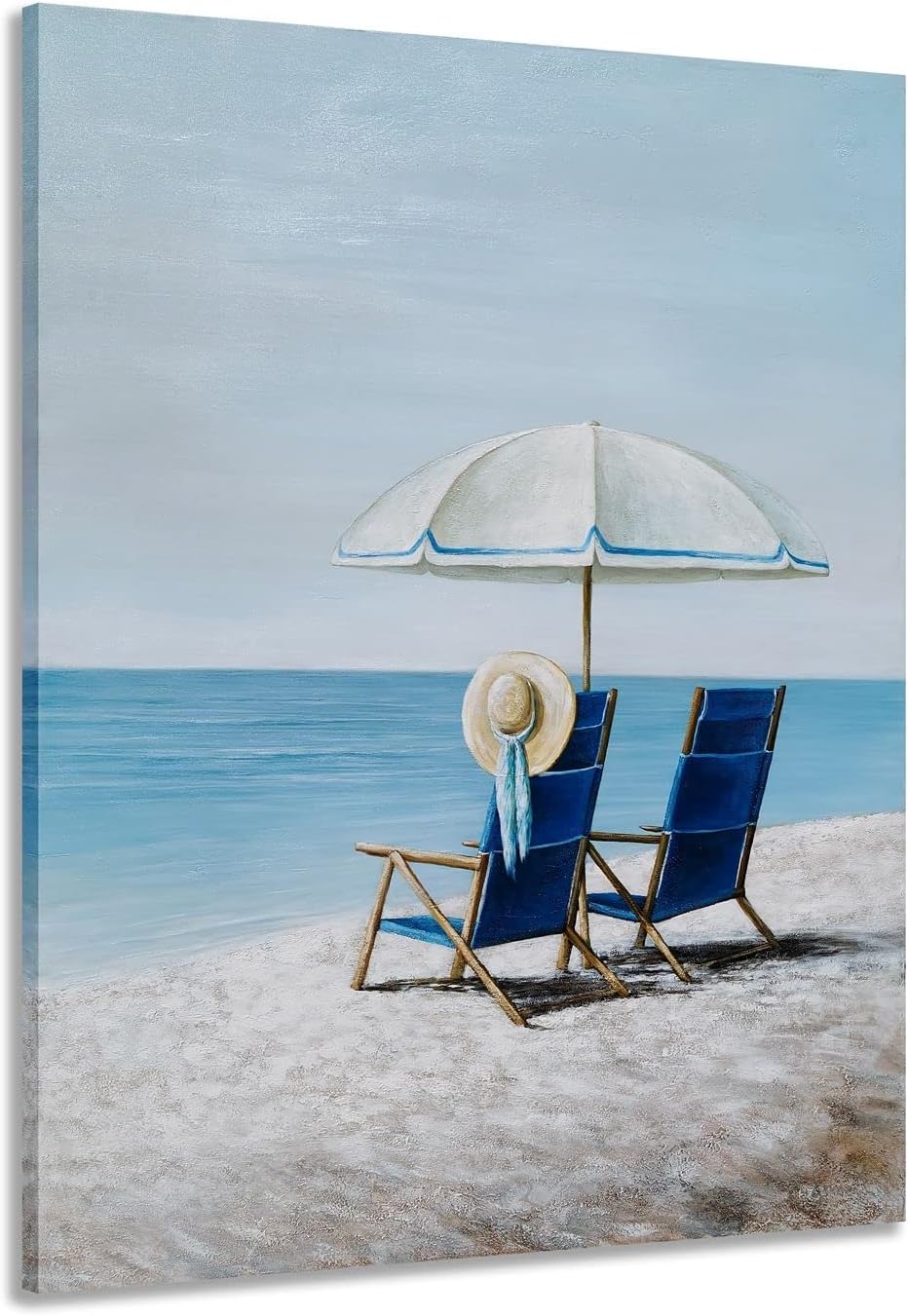 GALLERIEWALLA Ocean Beach Canvas Wall Art - Aesthetic Sea Picture for Bedroom Decor 48x36IN