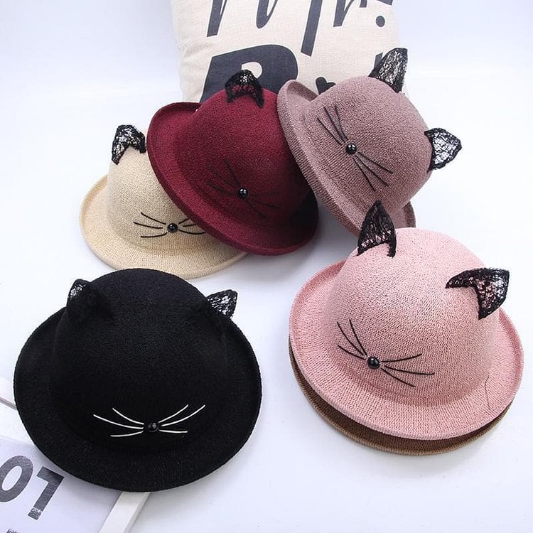Kawaii Lace Kitty Ears Bucket Hat SP1710637