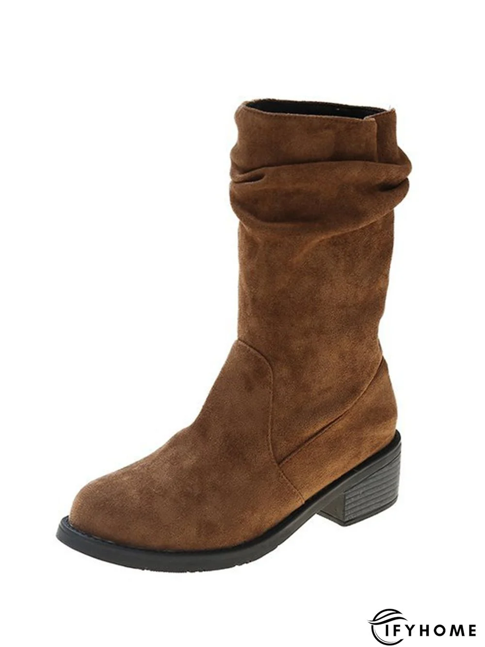 Faux Suede Slip On Slouchy Boots | IFYHOME