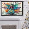 (60*40cm)Flower Dragonfly - Full Round Drill Diamond Painting