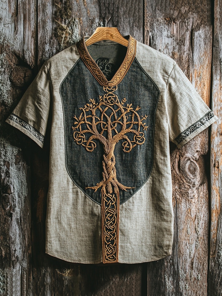 Men's Viking Golden Tree of Life Knot Cozy T-Shirt