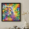 Kits de peinture en diamant partiel en forme sp&eacute;ciale de chat color&eacute; 5D DIY pour adultes d&eacute;butants d&eacute;coration int&eacute;rieure diamants et kits d&rsquo;art pr&eacute;cie