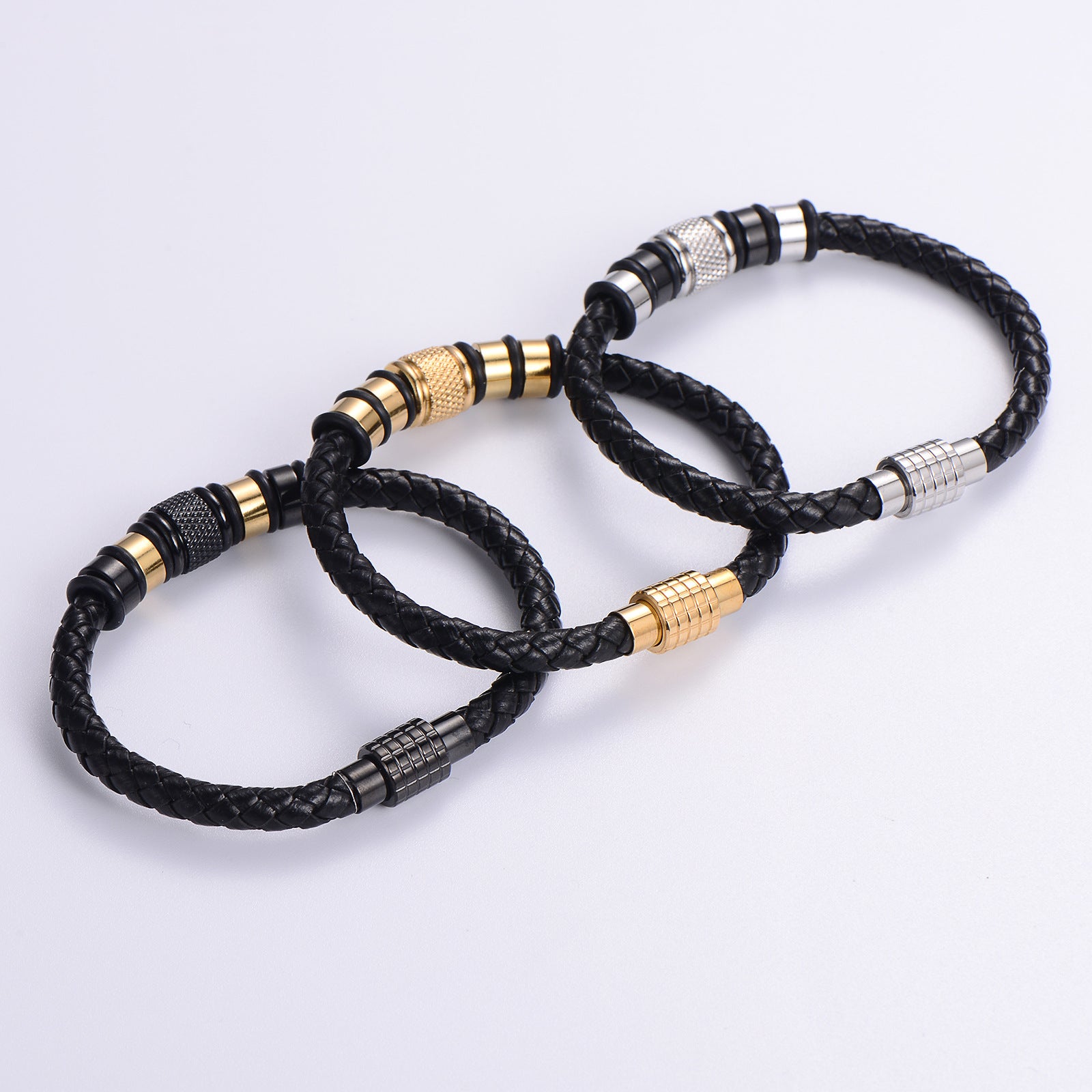 Cute & Edgy Men Irregular Rhombus Titanium Steel Electroplating Bracelets