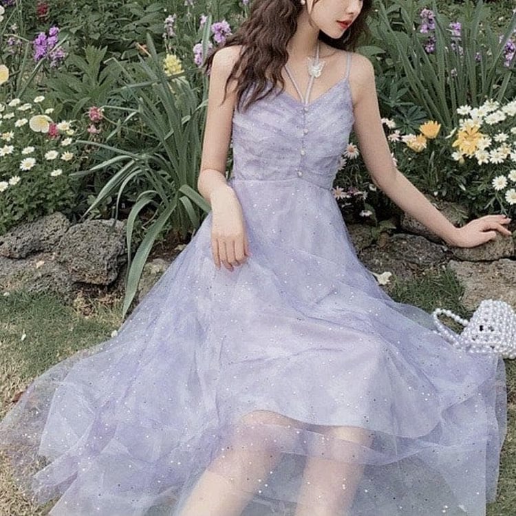 Cute Purple Sparkle Princess Butterfly Fairy Dress SP15948