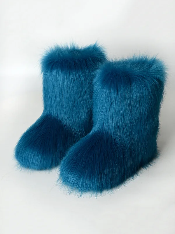 Solid Color Round-Toe Keep Warm Boots