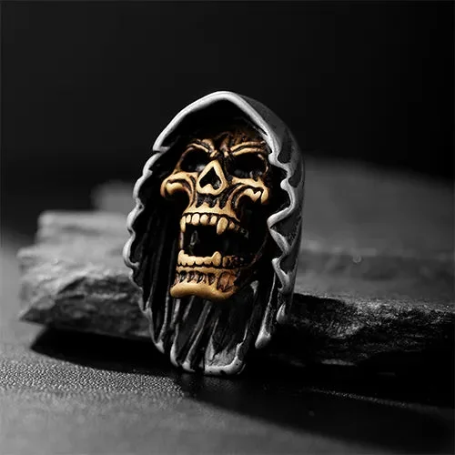 Vintage Gold Skull Stainless Steel Gothic Pendant