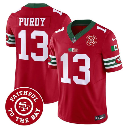 Men's San Francisco 49ers #13 Brock Purdy Red Mexico Faithful To The Bay Patch Vapor F.U.S.E. Limited Jersey