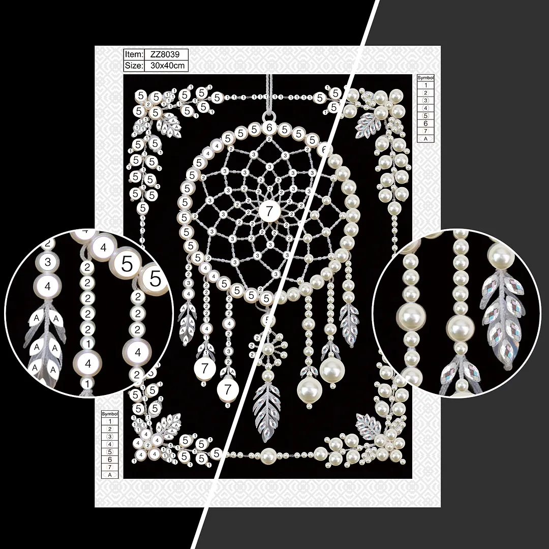 Dreamcatcher Special Shaped DIY Partial Drill Diamond Art Pearl Painting Kit for Adults Beginners Home Decor Art Craft Pearl Diamond Painting 30x40cm