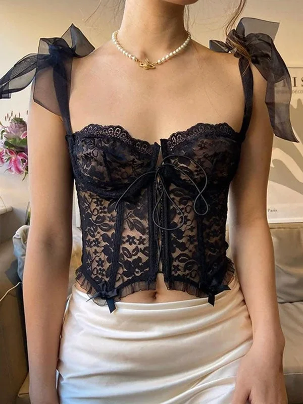 Tie up lace top