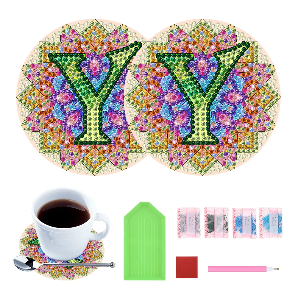 2PCS Diamond Painting Art Coaster Kit Special Shape Diamond Painting DIY Coaster