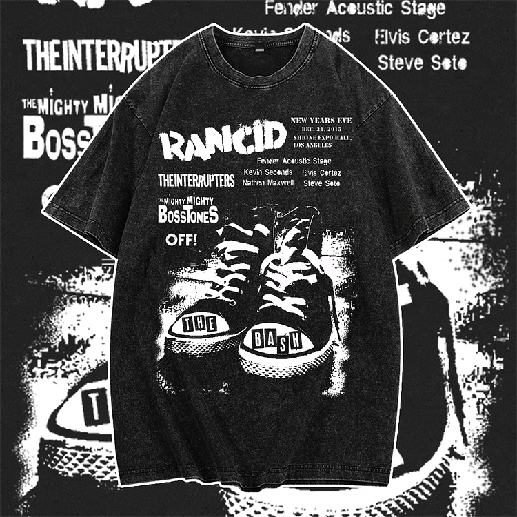 Davidhawaii100% Cotton Casual Vintage Street Rock Music Sneakers Poster Tee - 100% Cotton