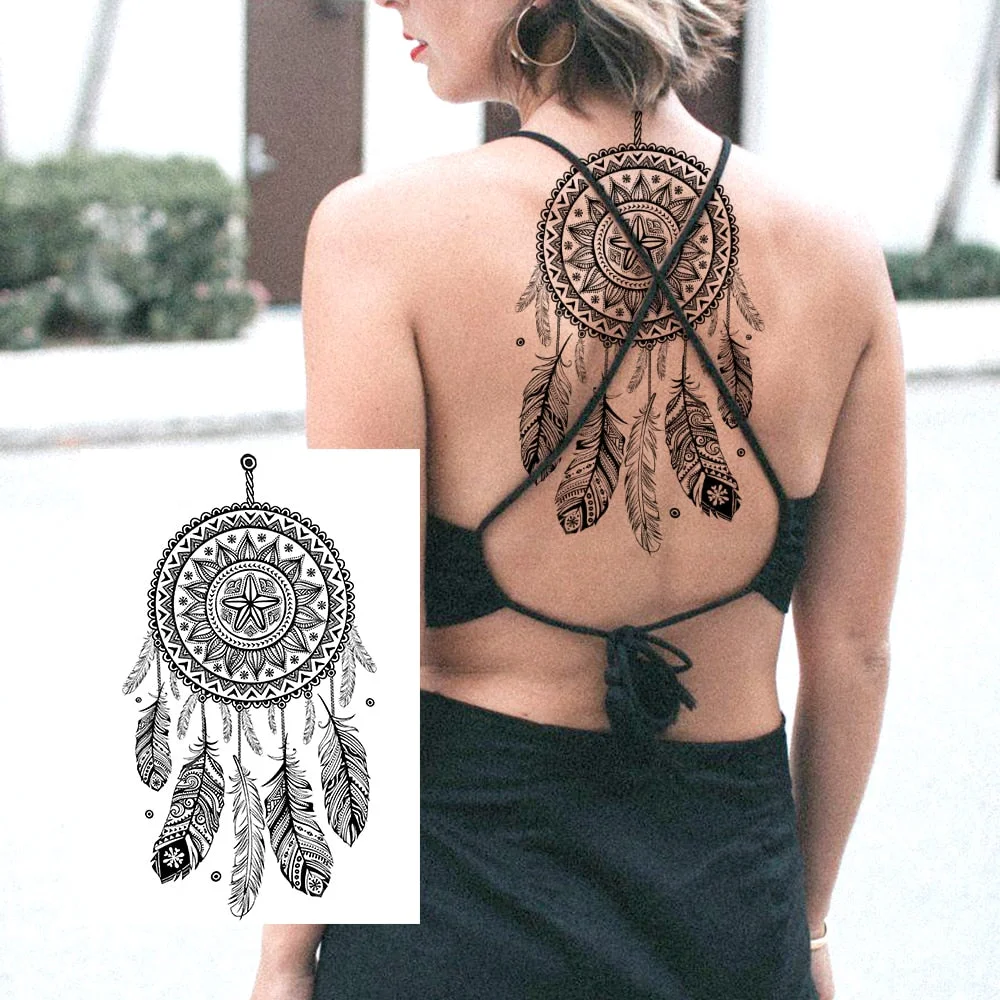 Sexy Flower Temporary Tattoos For Women Body Art Painting Arm Legs Tattoos Sticker Realistic Fake Black Rose Waterproof Tattoos