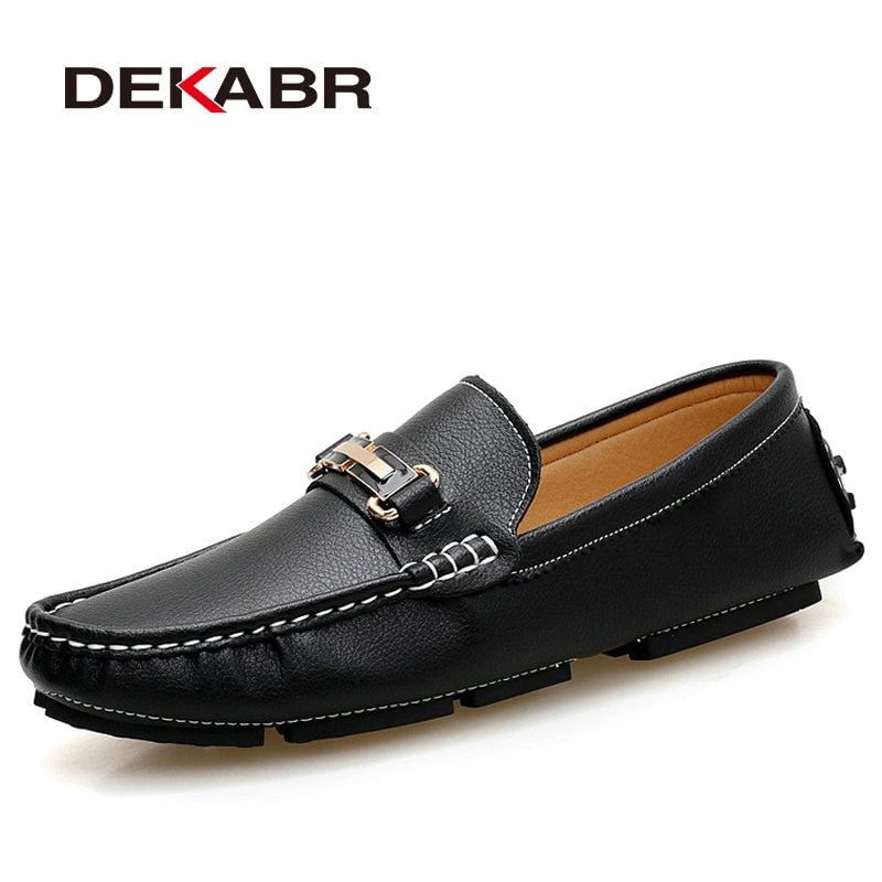 DEKABR Leisure Men Loafer Fashion Men Genuine Leather Slip-on Walking Shoes Handmade Man Casual Shoes Luxury Driving Shoes