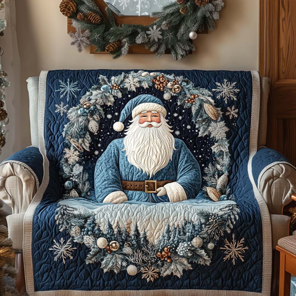 Blue Santa Night Quilted Sofa Cover NCU0NT10739 everthome