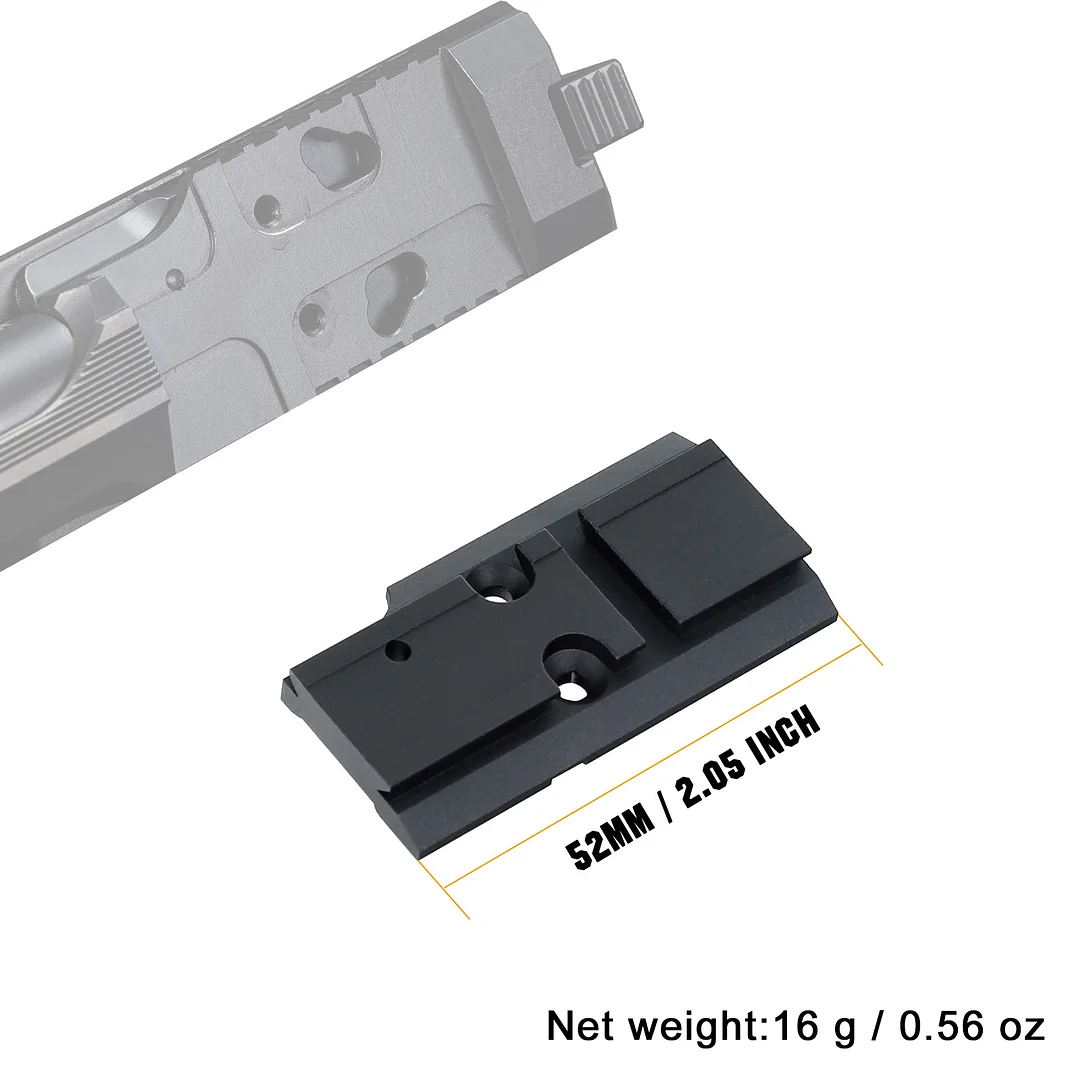 ohhunt® Adapter Plate CZ Shadow 2 Optic Ready and Holosun 407K/507K/EPS Carry/EPS/RomeoZero