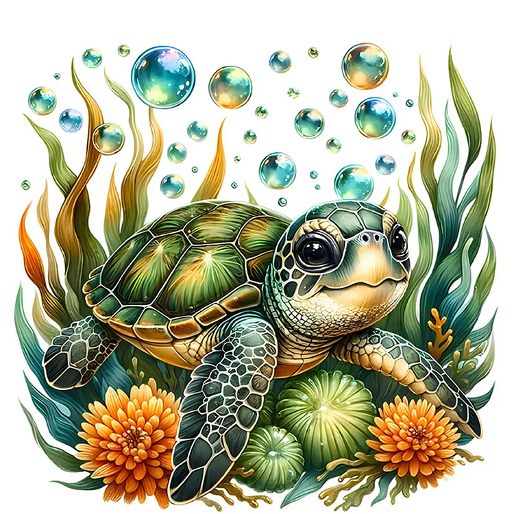 Turtle 30*30CM (Canvas) Full Round Drill Diamond Painting gbfke