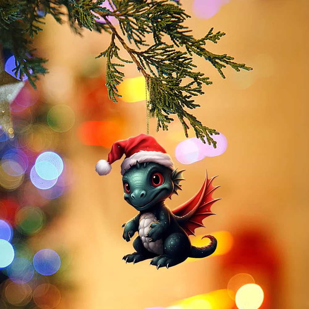 Statue Of Baby Dragon Acrylic Handmake Dinosaur Figurines Cartoon (Dark Grey)