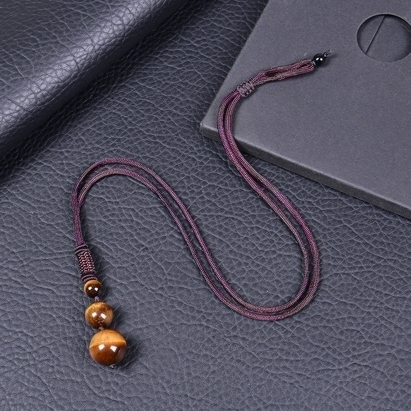 Minimalist Round Natural Stone Unisex Pendant Necklace