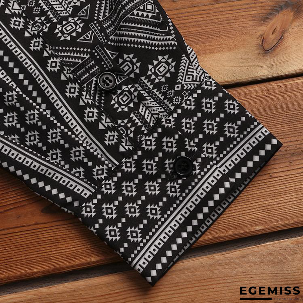 Casual Shirt Men Print Long Sleeve Ethnic Style Fashion Tropical | EGEMISS