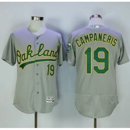 Athletics #19 Bert Campaneris Grey Flexbase Authentic Collection Stitched MLB Jersey