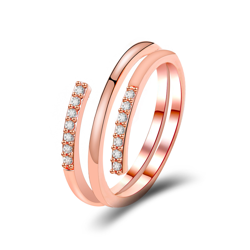 Snake Multi-Layered Ring Gold-Plated Zirconia