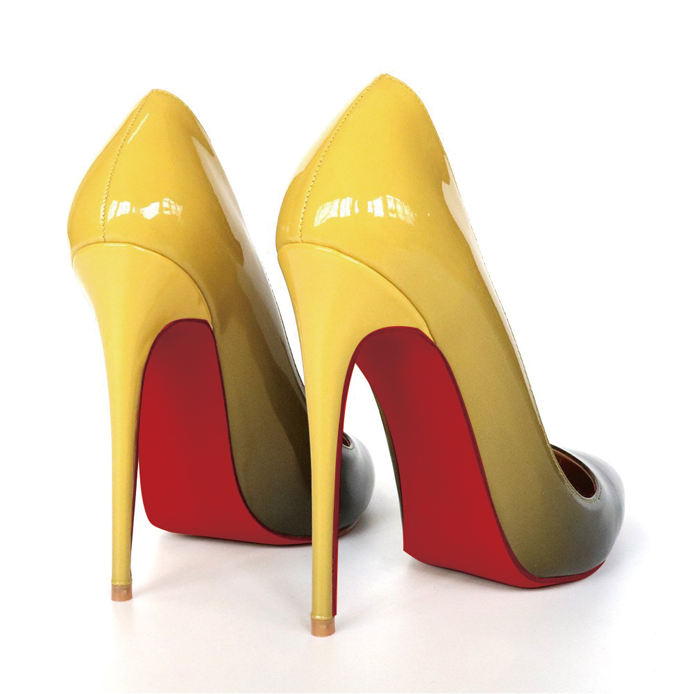 120mm Women's Wedding Partre Red Bottom Gradient High Heels Fashion Pumps Patent Shoes-MERUMOTE